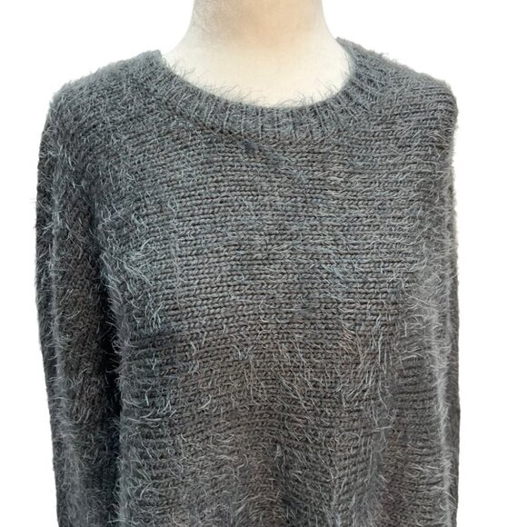 𝅺NWT Papa Grey Fringe Long Sleeve Sweater Size XS - Picture 3 of 12